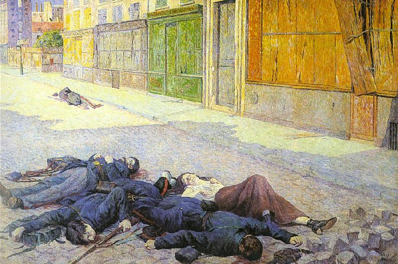 Luce, Maximilien A Paris Street in May 1871 Germany oil painting art